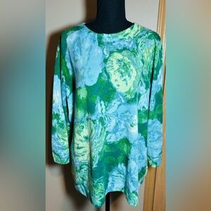 Talbots Pure Cashmere Sweater Womens 3X Blue /Green Floral
Cottagecore / NWOT